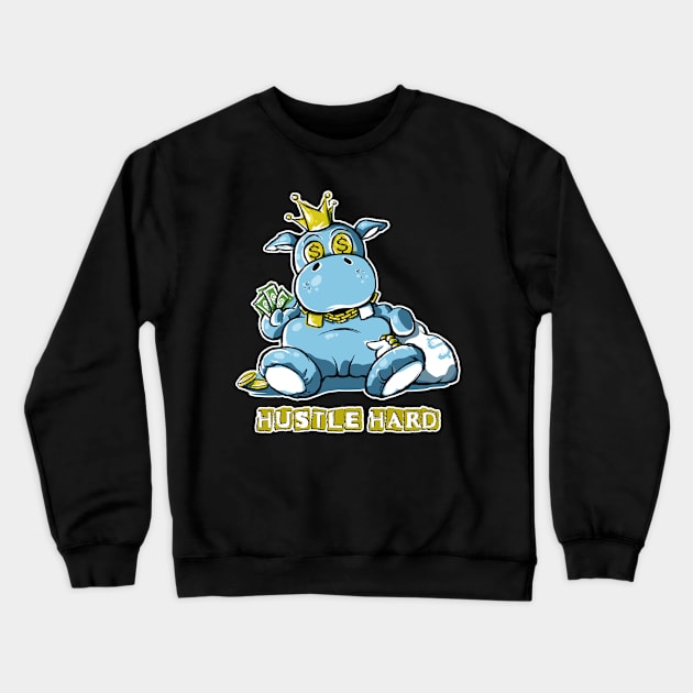 Hustle Hard Gold Crewneck Sweatshirt by wolfie5150